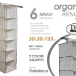 Organizer ARMADIO Guardaroba 6 POSTI APPENDIABITI BASTONE PortaOggetti 120*30*30