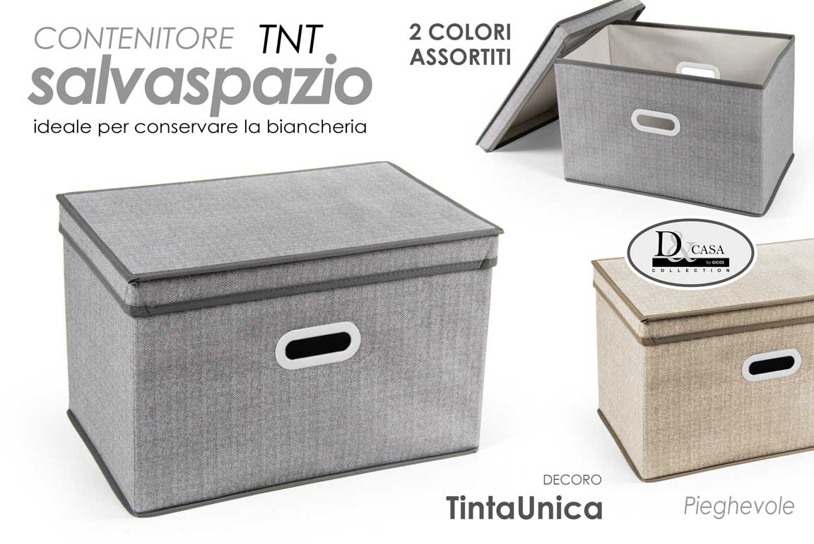 8025569826184 ORGANIZER SCATOLA CONTENITORE PORTA BIANCHERIA SALVASPAZIO VESTITI 47*29*30 - immagine 1