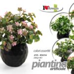 PIANTA PIANTINA CON VASO FIORE FIORI FINTI ARTIFICIALE FINTA DECORAZIONE 17*9 CM