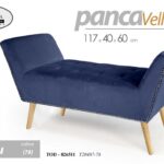 PANCA VELLUTO BLU CLASSICA MODERNA LEGNO CAMERA LETTO INGRESSO SALOTTO 117*40*60