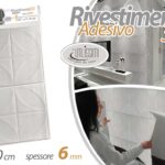 Rivestimento adesivo 3d pannello parete onde muro bianco moderno schiuma 70*70
