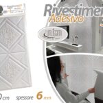 Pannello rivestimento muro decoro rombi bianco adesivo 3d schiuma casa 70 cm