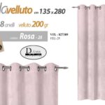 TENDA ARREDO Finestra Porta Interno AD ANELLI MODERNO VELLUTO ROSA 135*280 CM