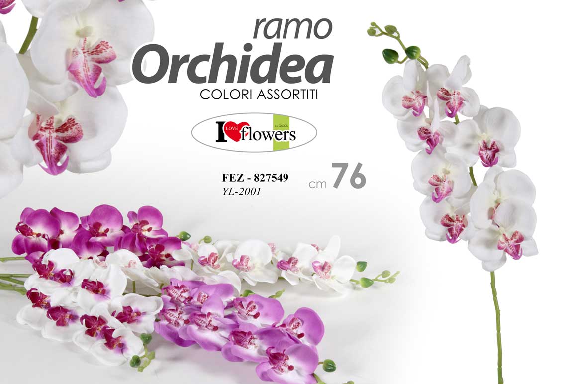 8025569827549 ORCHIDEA A RAMO FIORI FINTI 76 CM MAZZO MAZZOLINO ARTIFICIALE STELO DECORATIVI - immagine 1