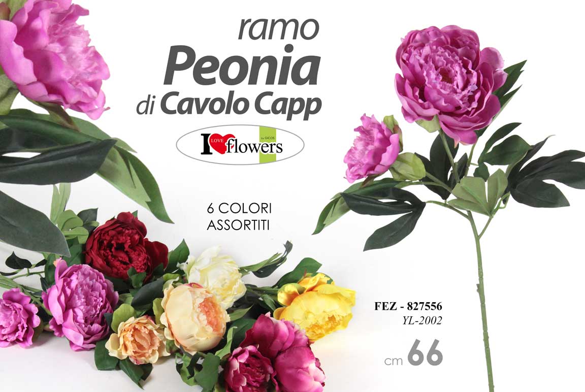 8025569827556 PEONIA DI CAVOLO CAPP CON STELO 66 CM FIORE DECORATIVO ARTIFICIALE FASCIO MAZZO - immagine 1