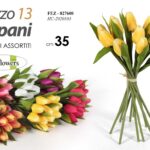 MAZZO TULIPANI BOUQUET FINTI 35 CM MAZZOLINO ARTIFICIALE STELO DECORATIVI COL