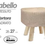 POUF SGABELLO POGGIAPIEDI QUADRATO MODERNO POUFF PIEDI LEGNO TORTORA 28*27cm