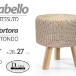 POUF SGABELLO POGGIAPIEDI TONDO MODERNO POUFF PIEDI LEGNO TORTORA CHIC 28*27cm