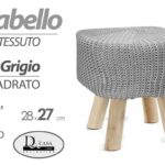 POUF SGABELLO POGGIAPIEDI QUADRATO MODERNO POUFF PIEDI LEGNO GRIGIO 27*28 CM