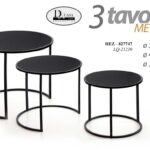 3 TAVOLINI TAVOLO METALLO DIVANO SALOTTO GIARDINO MODERNO CLASSICO Ø55-45-35cm