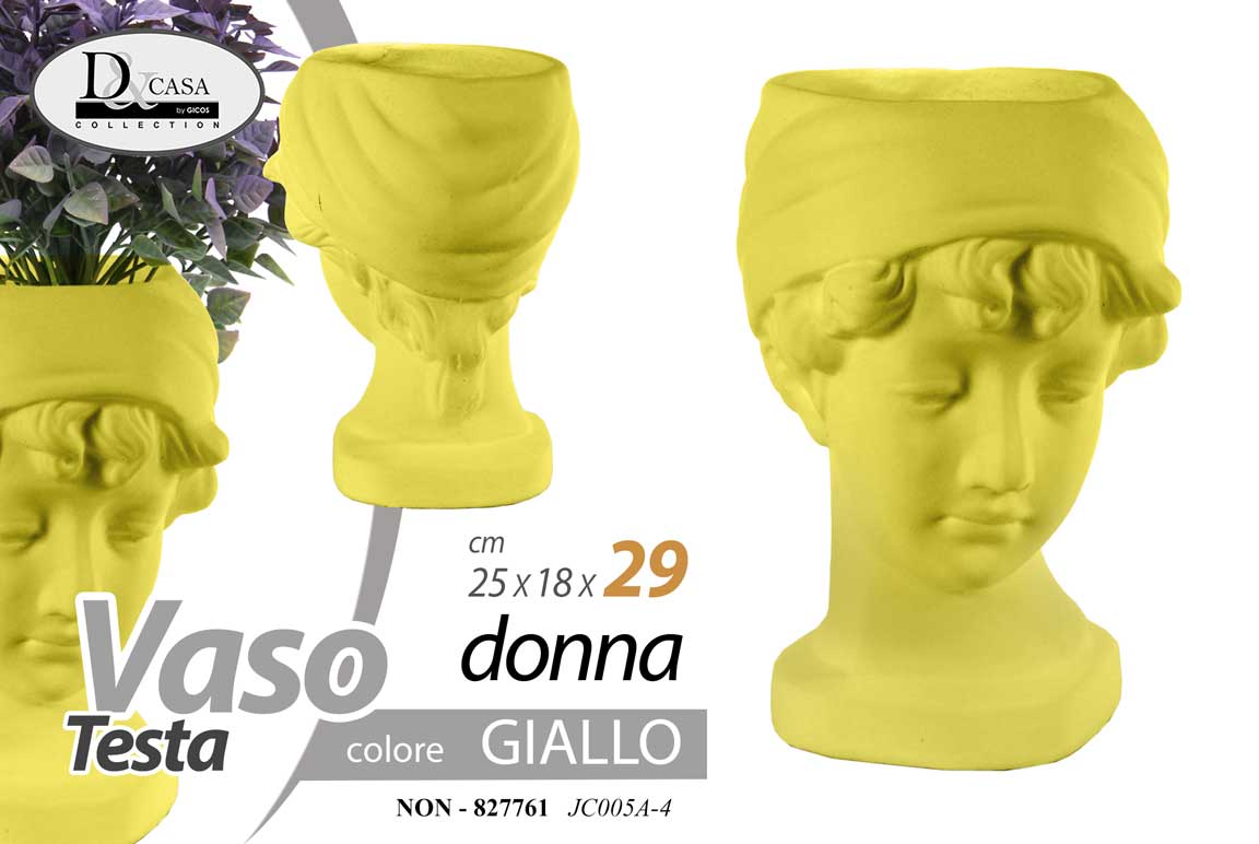 8025569827761 VASO TESTA DONNA VISO DEA PORTA PIANTE CACHEPOT FIORI CLASSICO MODERNO 29*25*18 - immagine 1