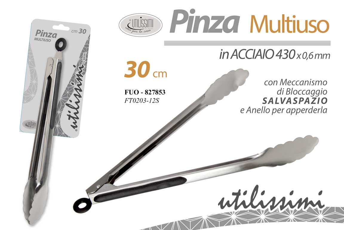 8025569827853 PINZA DA CUCINA CHEF BLOCK MOLLA PROF FRITTURA CUOCO RISTORANTE PESCE CARNE 30cm - immagine 1