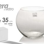VASO SFERA PALLA SFERICO VETRO TRASPARENTE PORTA FIORI TONDO CENTRO TAVOLA Ø35cm