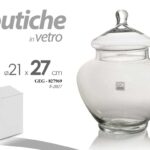 POUTICHE Scatola VETRO Coperchio VETRO TRASPARENTE VASO CENTRO TAVOLA 27*21 cm