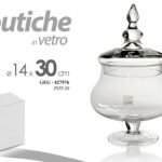 POUTICHE Scatola VETRO Coperchio VETRO TRASPARENTE VASO CENTRO TAVOLA 30*14 cm