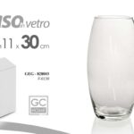 VASO VETRO DA TAVOLA PORTA FIORI TONDO CENTRO ELEGANTE SLIM ARREDO ALTO h30*11cm
