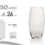 VASO PORTA FIORI DA TAVOLA VETRO TONDO CENTRO ANNIVERSARIO ALTO ELEGANTE h26*8cm