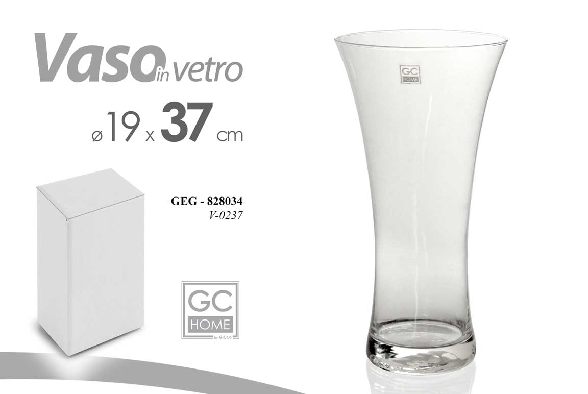 8025569828034 VASO DA TAVOLA PORTA FIORI TONDO CENTRO ANNIVERSARIO ELEGANTE SLIM ALTO 37*19cm - immagine 1