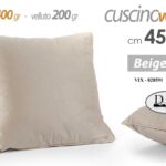 CUSCINO BEIGE VELLUTO IMBOTTITO DIVANO SALOTTO POLTRONA 400+200 GR MODER 45*45cm