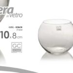 VASO VASETTO SFERA VETRO TRASPARENTE PALLA PORTA FIORI TONDO CENTRO TAVOLA 10*8