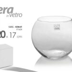 VASO SFERA PALLA PORTA FIORI TONDO VASETTO CENTRO TAVOLA VETRO ELEGANTE Ø20*17cm