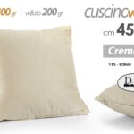 CUSCINO CREMA BEIGE VELLUTO IMBOTTITO DIVANO SALOTTO POLTRONA 400+200 GR 45*45cm