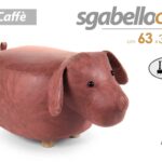 POUF CANE SGABELLO POGGIAPIEDI BAMBINI IMBOTTITO CAFFè POUFF PIEDI LEGNO 63*32CM