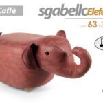 SGABELLO ELEFANTE POUF POGGIAPIEDI BAMBINI IMBOTTITO POUFF PIEDI LEGNO CAFFè