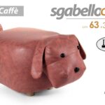 POUF CANE SGABELLO POGGIAPIEDI BAMBINI IMBOTTITO CAFFè POUFF PIEDI LEGNO 63*32