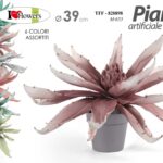 PIANTA Ø39cm ARTIFICIALE APERTA CON VASO PIANTINA FINTA FIORI FOGLIA DECORAZIONE