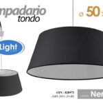 LAMPADARIO SOFFITTO NERO TELA TONDO SALOTTO CUCINA Lampada a Sospensione 50cm