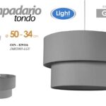 LAMPADARIO SOFFITTO GRIGIO TELA TONDO SALOTTO CUCINA Lampada Sospensione 50*34cm