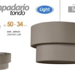LAMPADARIO SOFFITTO TORTORA TELA TONDO SALOTTO CUCINA Lampada Sospensione 50*34
