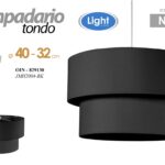 LAMPADARIO SOFFITTO NERO TELA TONDO SALOTTO CUCINA Lampada Sospensione 40*32 CM