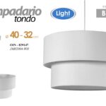 LAMPADARIO SOFFITTO BIANCO TELA TONDO SALOTTO CUCINA Lampada Sospensione 40*32