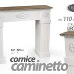 Cornice Camino Finto Legno Caminetto Decorativa BIANCA MARRONE 110*23*H95CM