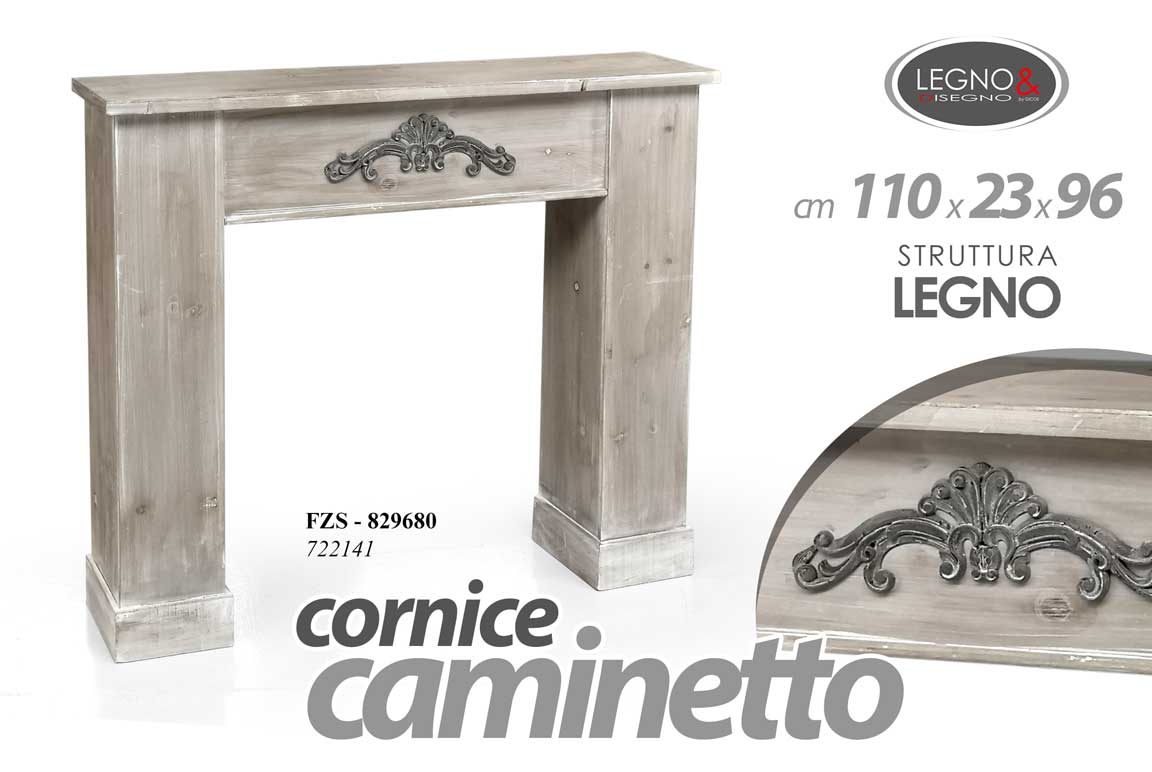 8025569829680 Cornice Finto Caminetto Camino Decorativa CLASSICO MODERNO GRIGIO 110*23*h96 cm - immagine 1
