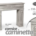 CORNICE FINTO CAMINO DECORATIVA CAMINETTO GRIGIO ANTICATO GIGLIO 110*23*h96 cm