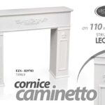 CORNICE FINTO CAMINO CAMINETTO LEGNO BIANCO CLASSICO MODERNO SHABBY 110*23*h94cm