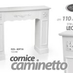 CORNICE FINTO CAMINETTO Decorativa Camino LEGNO CLASSICO BIANCO 110*23*H94 CM