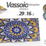 Vassoio portata rettangolare ceramica decorato cucina salotto tavola ass 29*16cm