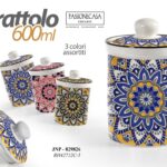 BARATTOLO CERAMICA ERMETICO CUCINA Contenitore MODERNO COLOR VARI 600ML 16*11CM