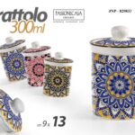BARATTOLO CERAMICA ERMETICO CUCINA Contenitore MODERNO COLOR 300 ML 13*9cm