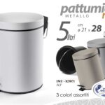 PATTUMIERA A PEDALE BAGNO GETTA CARTE MODERNA METALLO AN MATT COLOR 5 LITRI 28cm