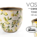 VASO CERAMICA LIMONI CACHEPOT CENTROTAVOLA SEGNAPOSTO CLASSICO MODERNO 13*12 cm