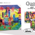 QUADRO STAMPA SU TELA Canvas LEGNO PAESAGGIO CASE CASEGGIATI COLOR ASSOR 45*45CM