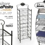 Espositore segnaposto porta tovagliette americane scaffale metallo nero 177 cm