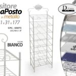 Espositore segnaposto porta tovagliette americane scaffale metallo bianco 177 cm