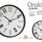 OROLOGIO DA PARETE SILENZIOSO CLASSICO MODERNO NUMERI MIX VINTAGE 36*4,3CM