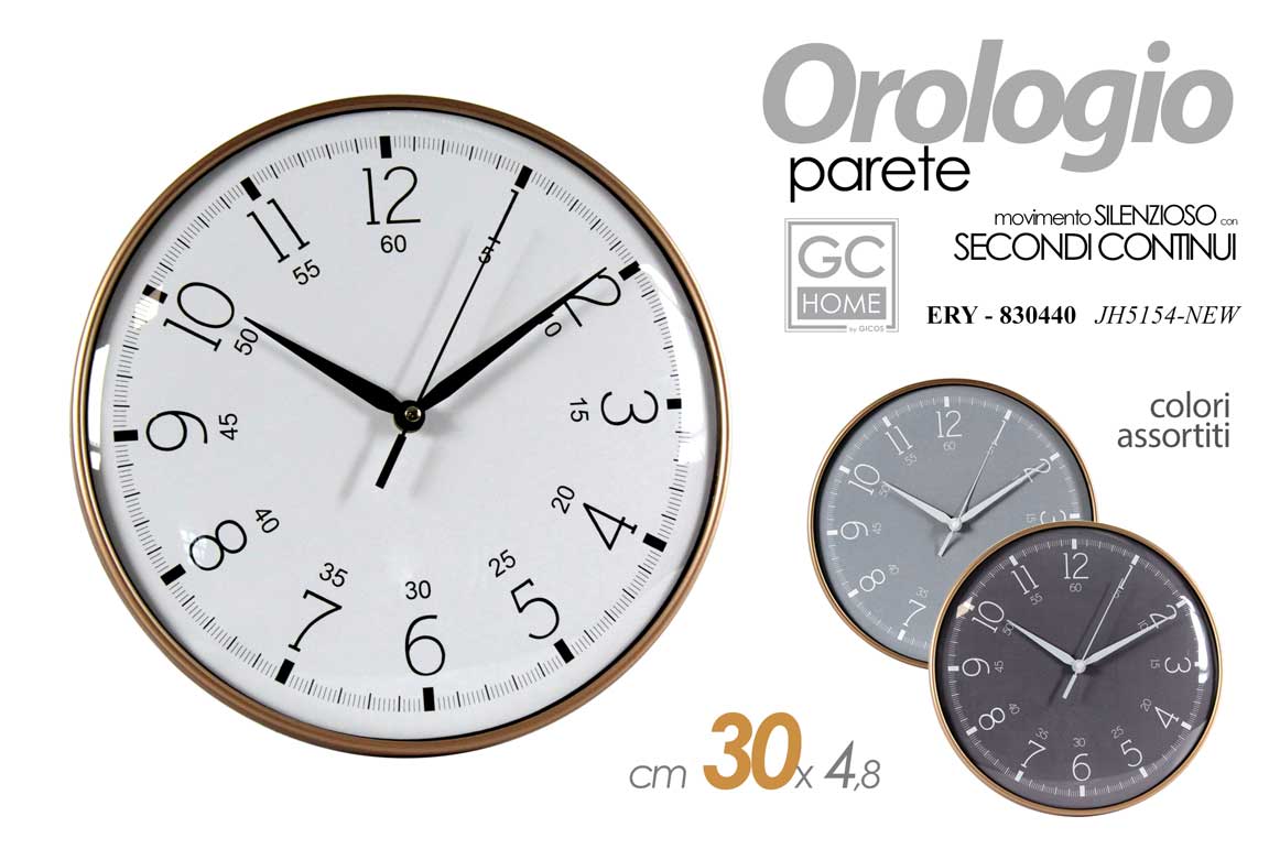 8025569830440 OROLOGIO DA PARETE MURO TONDO SILENZIOSO DESIGN MODERNO CHIC VINTAGE 31*4cm - immagine 1